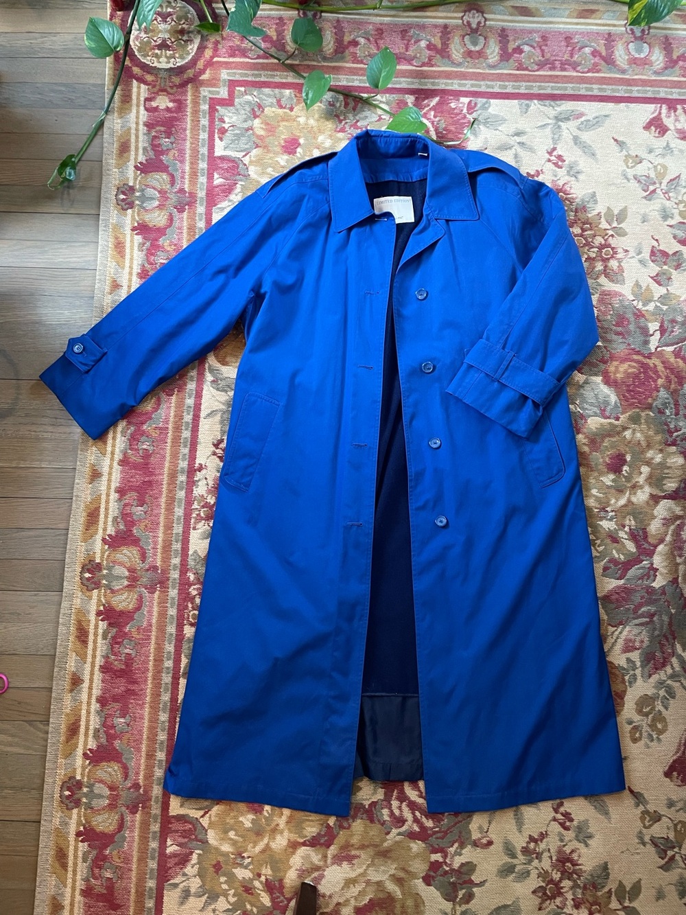 London Fog Vintage 80s-90s Royal Blue Trench Coat